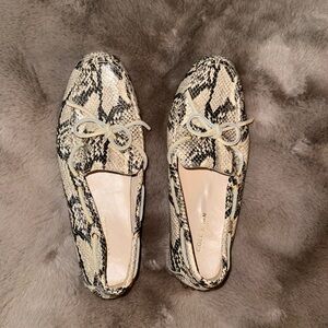 Cole Haan Women's Snakeskin Flats - Black and Cream